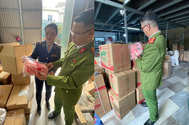 Niêm phong hàng chục thùng ô mai, kẹo dẻo "3 không" tại cơ sở đạt chuẩn ISO- Ảnh 1. Niêm phong hàng chục thùng ô mai, kẹo dẻo "3 không" tại cơ sở đạt chuẩn ISO- Ảnh 1.